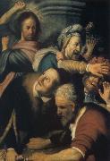 REMBRANDT Harmenszoon van Rijn Christ Driving the Money Changers from the Temple Spain oil painting artist